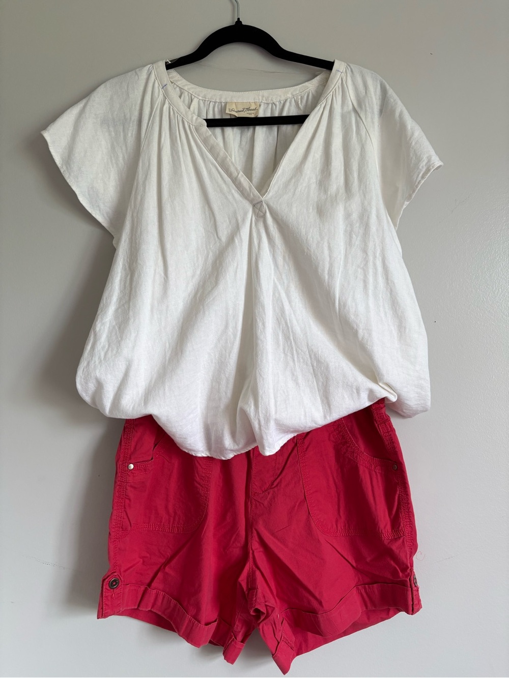 d ā-s h Coral Pink Shorts with faux zipper, pull on & functioning button